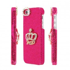 Темно - розовый чехол накладка Корона для iPhone 5 - 5s
