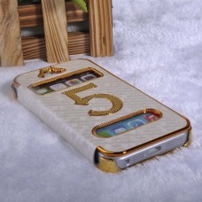 Золотой чехол - книжка белый для iPhone 5 - 5s