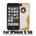 Золотой чехол накладка в белом цвете для iPhone 5 - 5s 