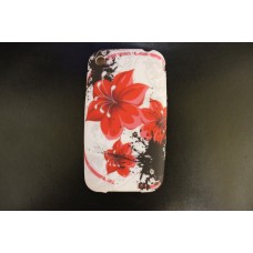 Чехол накладка с красными цветами для iPhone 3 - 3gs