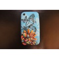 Голубой чехол накладка с бабочками для iPhone 3 - 3gs