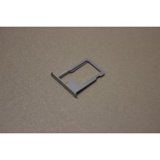 Слот - лоток - держатель для sim карт на iPhone 5 - 5s белый - серебро (silver - white) оригинальный с вырезом под турбосим