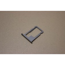 Слот - лоток - держатель для sim карт на iPhone 6 Plus серый - черный (space grey) оригинальный с вырезом под турбосим