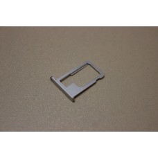 Слот - лоток - держатель для sim карт на iPhone 6 белый - серебро (silver - white) оригинальный с вырезом под турбосим