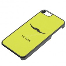 Желтый чехол - накладка усики - le fack для iPhone 5 - 5s