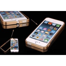 Алюминиевый золотой бампер (ультратонкий 0.7мм) для iPhone 4 - 4s
