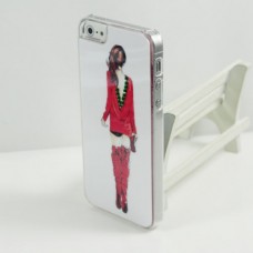 Чехол накладка Мода - девушка в красном - со стразами для iPhone 5 - 5s