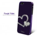 Фиолетовый чехол-накладка Love Swarovski Diamond для iPhone 5 - 5s со стразами Swarovski