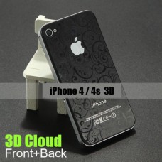 Комплект наклеек (перед+зад) 3D для iPhone 4 - 4s