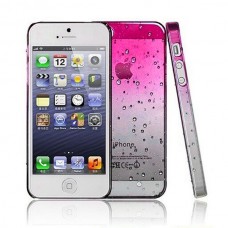 Розовый чехол накладка Капельки для iPhone 5 - 5s