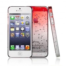 Красный чехол накладка Капельки для iPhone 5 - 5s