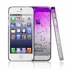 Фиолетовый чехол накладка Капельки для iPhone 5 - 5s