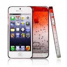 Оранжевый чехол накладка Капельки для iPhone 5 - 5s