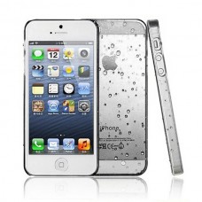 Белый чехол накладка Капельки для iPhone 5 - 5s